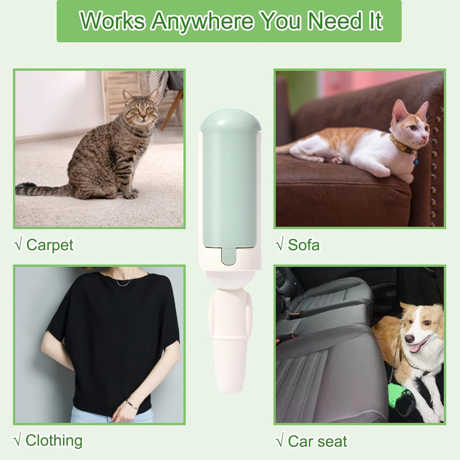 Pet Hair Remover Roller – Reusable, Easy-to-Clean Lint Remover for Furniture & Clothes