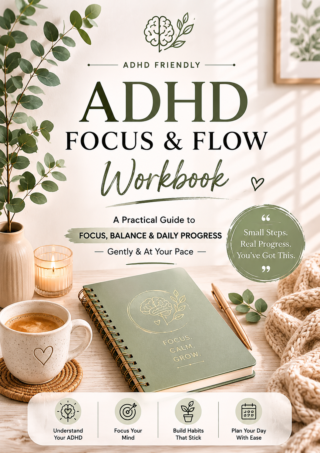 ADHD Focus & Flow Workbook + 2 Bonus Packs