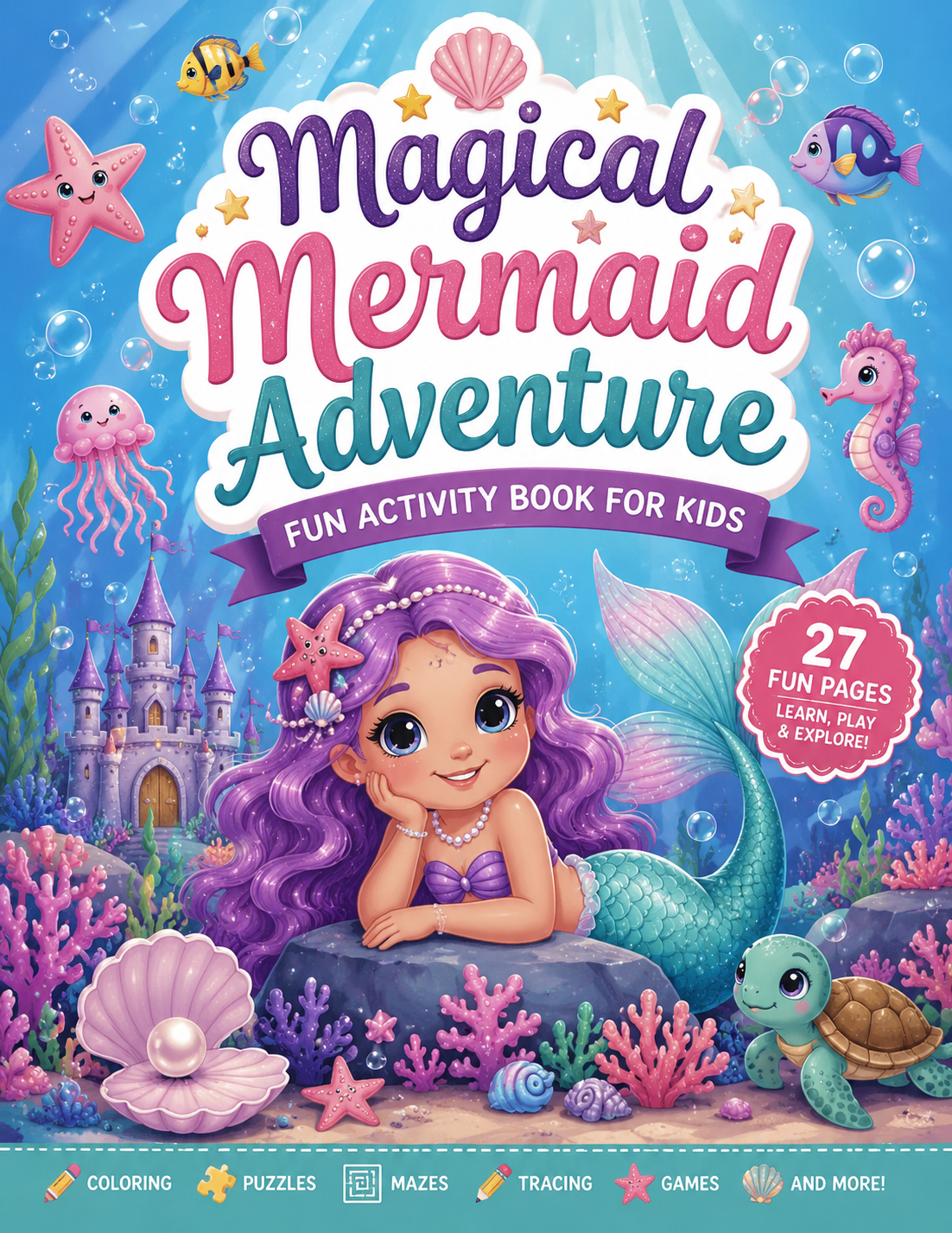 Magical Mermaid Adventure Activity Pack – Fun Learning Book for Kids