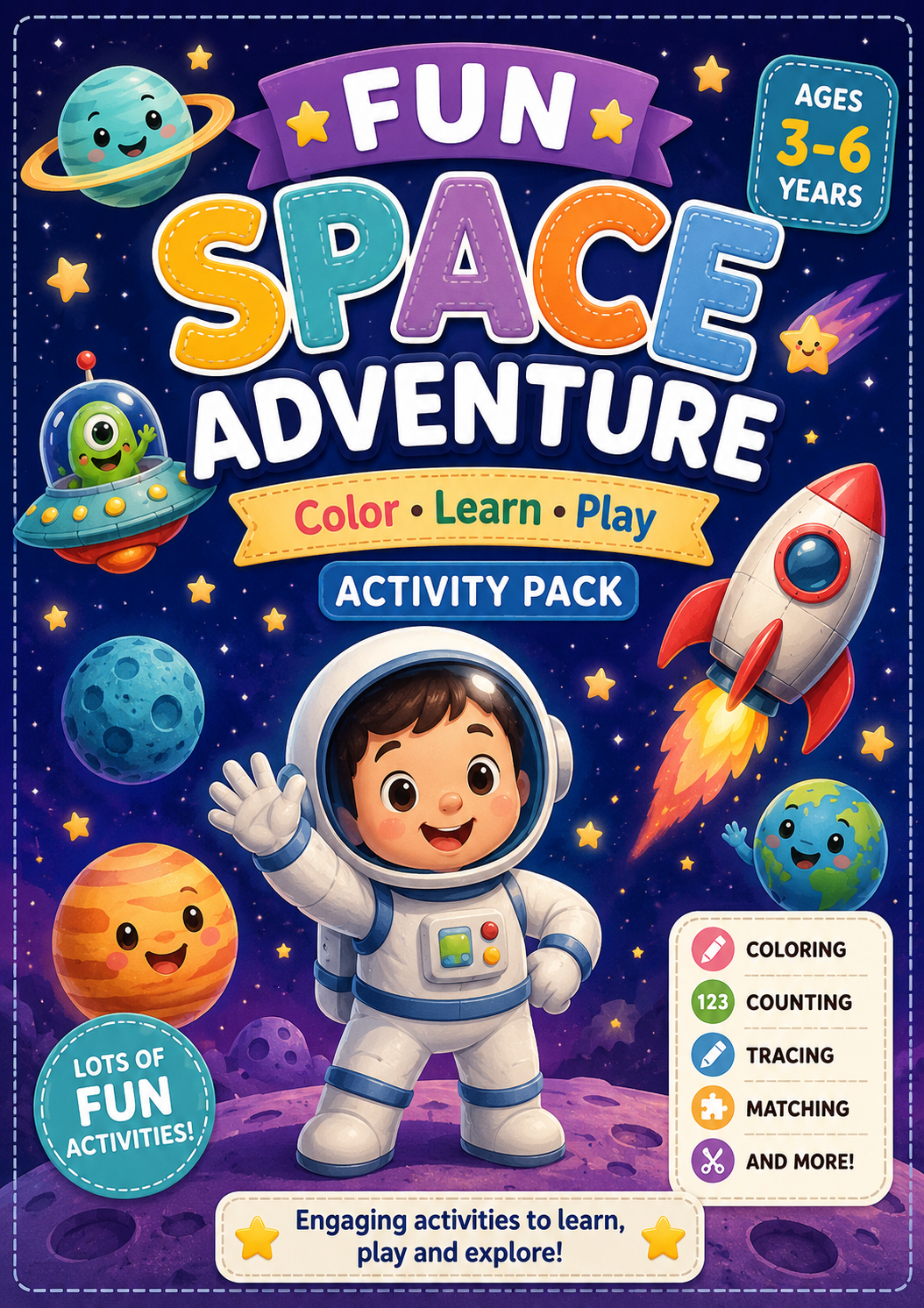 Fun Space Adventure Activity Pack – Fun Learning Book for Kids