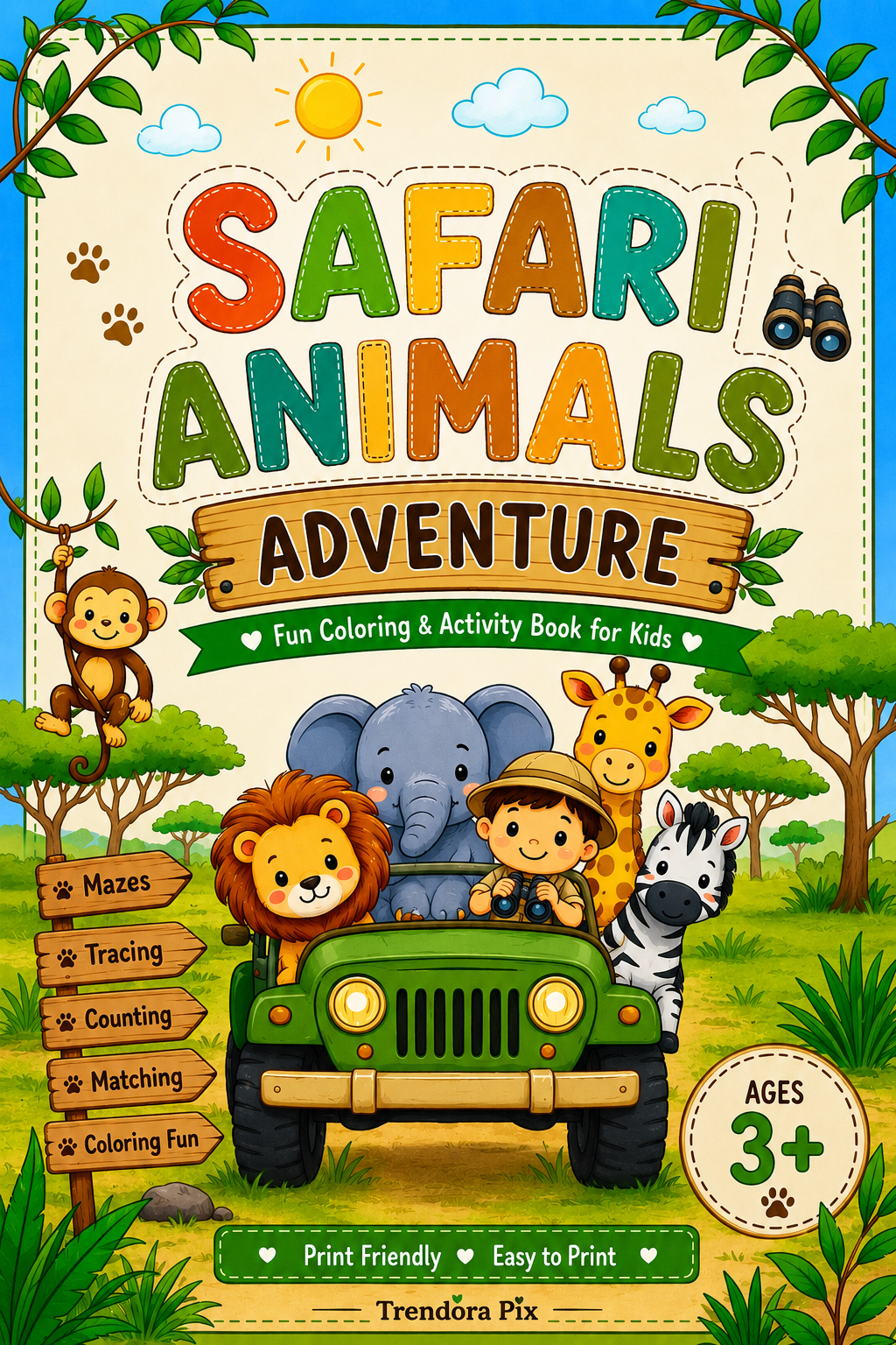 Safari Animals Adventure Activity Pack – Fun Learning Book for Kids
