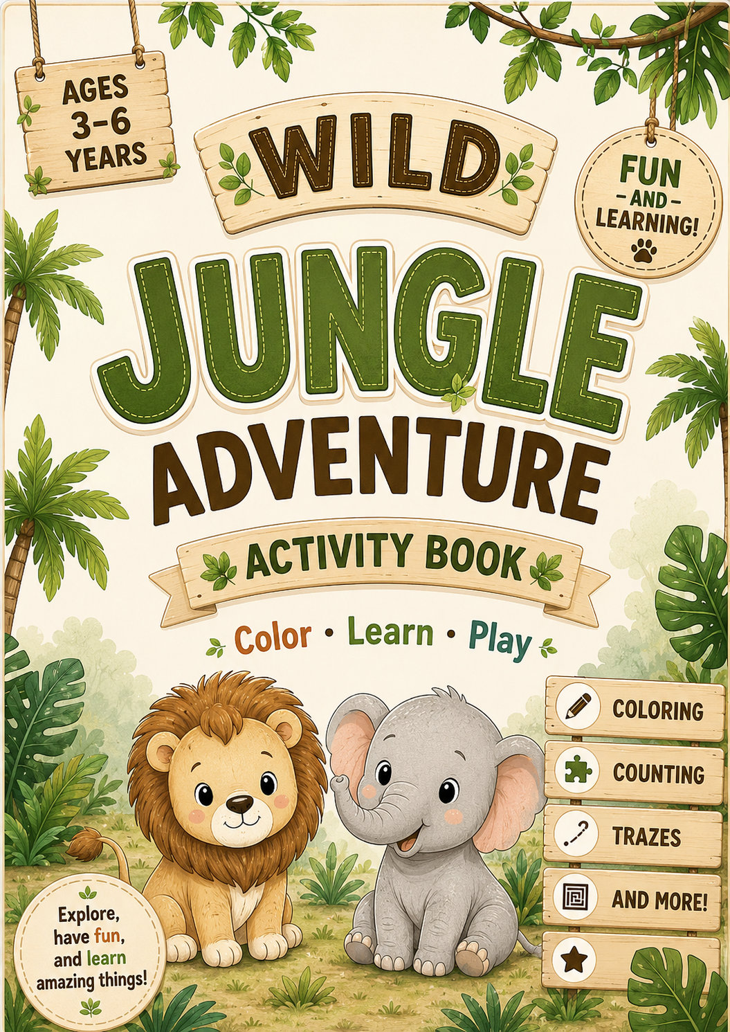 Wild Jungle Adventure Activity Pack – Fun Learning Book for Kids