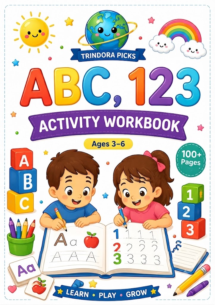 ABC, 123 Ultimate Activity Workbook | Ages 3–6 | 100+ Printable Pages