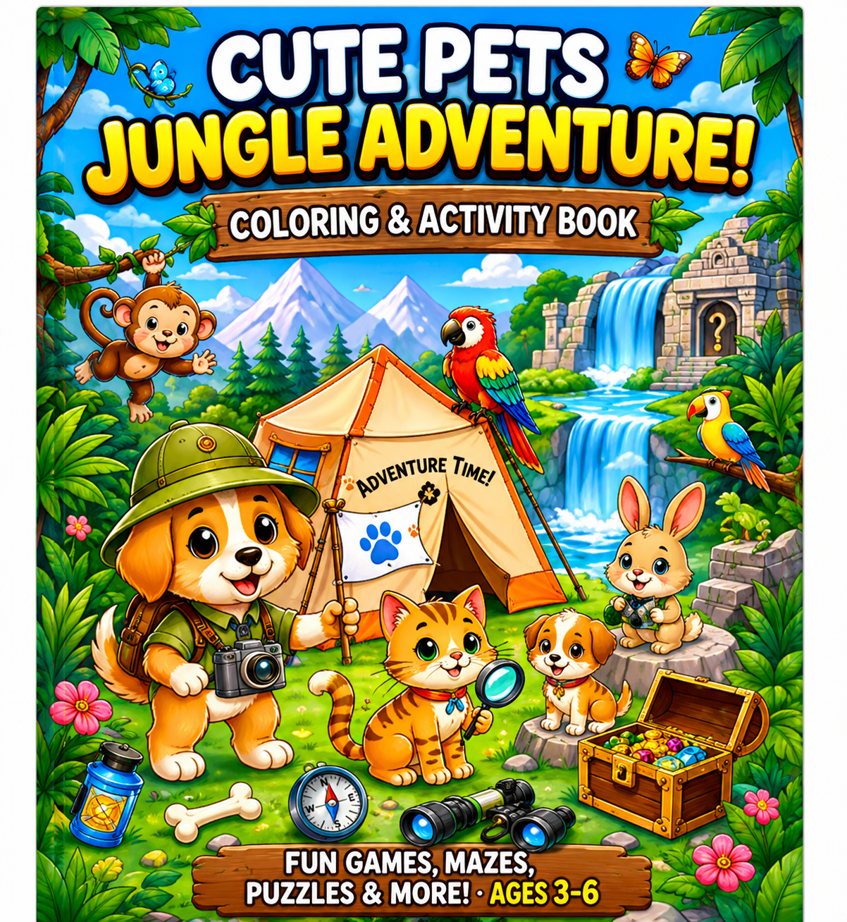 Cute Pets Activity Book for Kids Ages 3-6 | Printable PDF Learning Activities